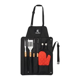 BBQ Now Apron and Seven Piece BBQ Set